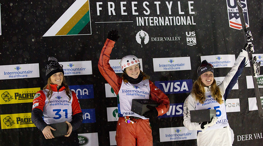 Aliaksandra Ramanouskaya has won the gold medal at FIS Freestyle Ski World Cup in the USA